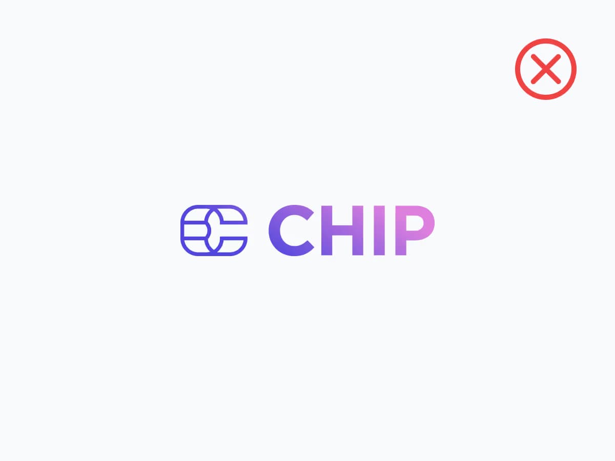 Do not use gradient on the "Wordmark".