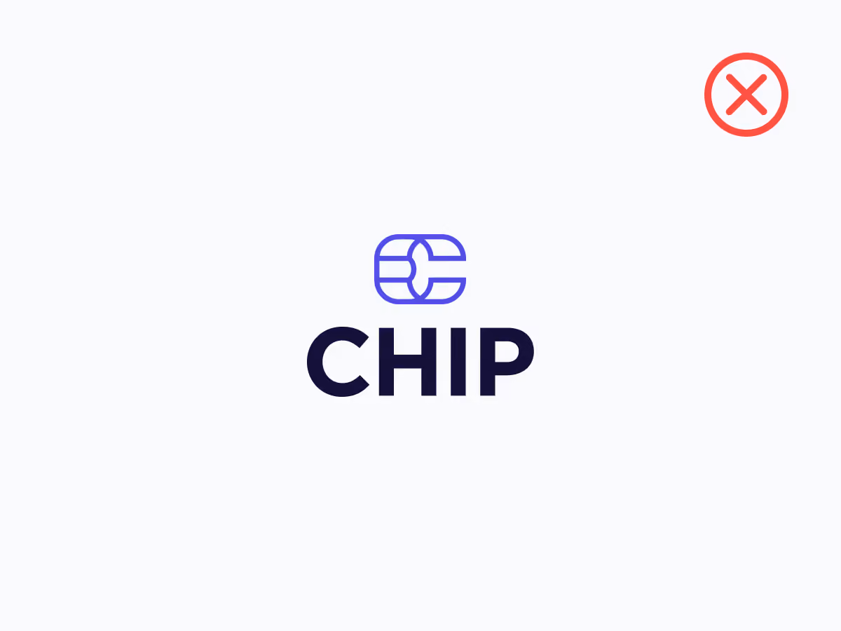 CHIP logo with a red circular X icon in the top right corner on a white background.