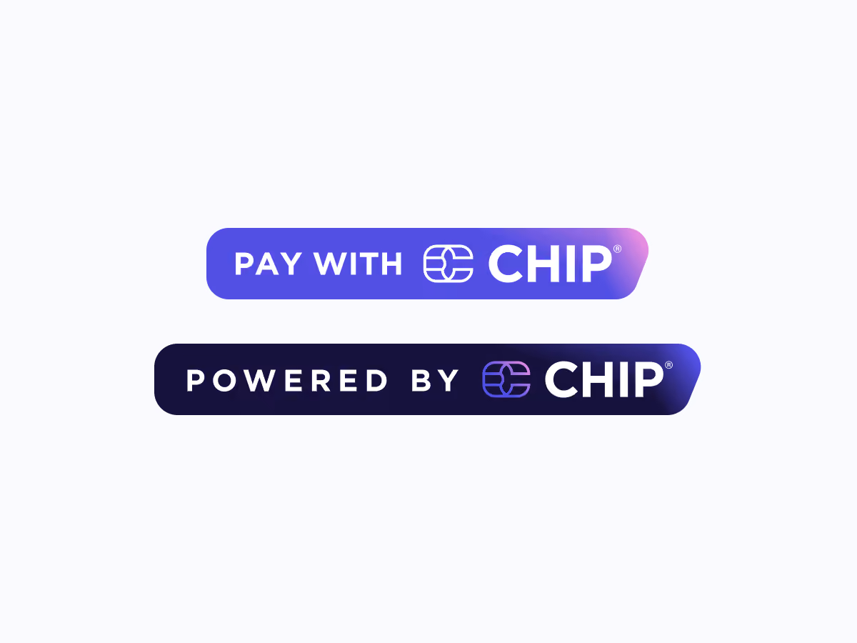 "Pay with CHIP" and "Powered by CHIP" Badges