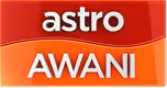 Astro AWANI logo with white text on red and orange gradient background.