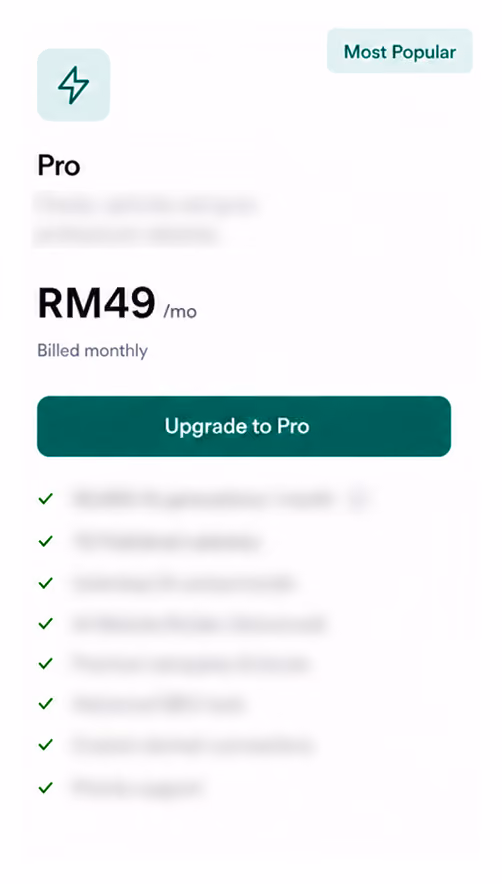Integrate CHIP subscription payments into Saas platform pricing card